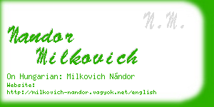 nandor milkovich business card