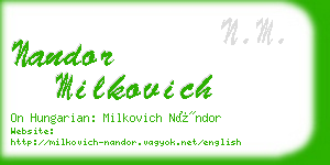 nandor milkovich business card